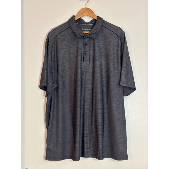 Tommy Bahama IslandZone Palm Coast Polo Shirt Men’s 2XLB Gray Golf T-Shirt Sport